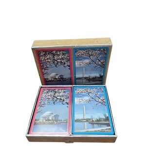 VTG Union Carbide DC Cherry Blossom Playing Cards Double Deck‎